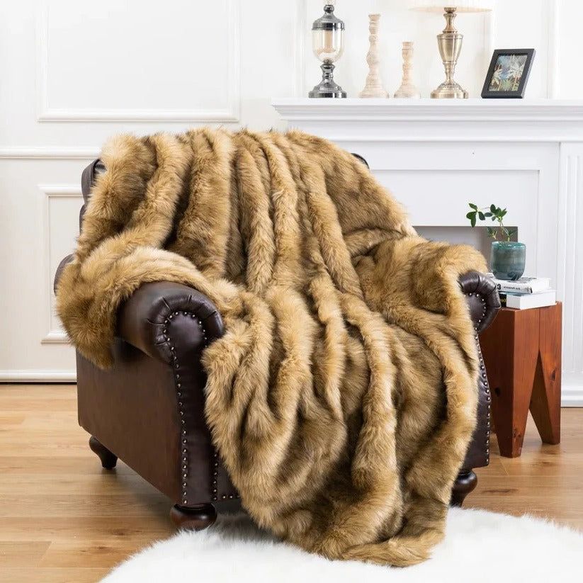 Plush Faux Fur Blanket Soft Cozy Throw