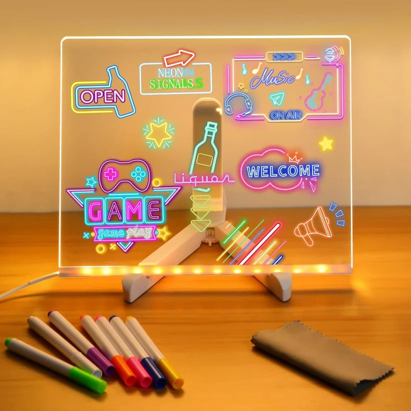 LED Message Board with Glow Writing Surface