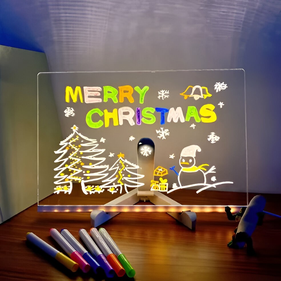 LED Message Board with Glow Writing Surface