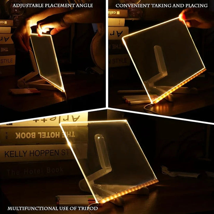 LED Message Board with Glow Writing Surface