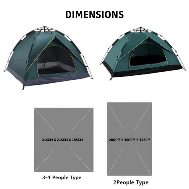 Pop-Up Tent with Integrated Frame Outdoor Camping