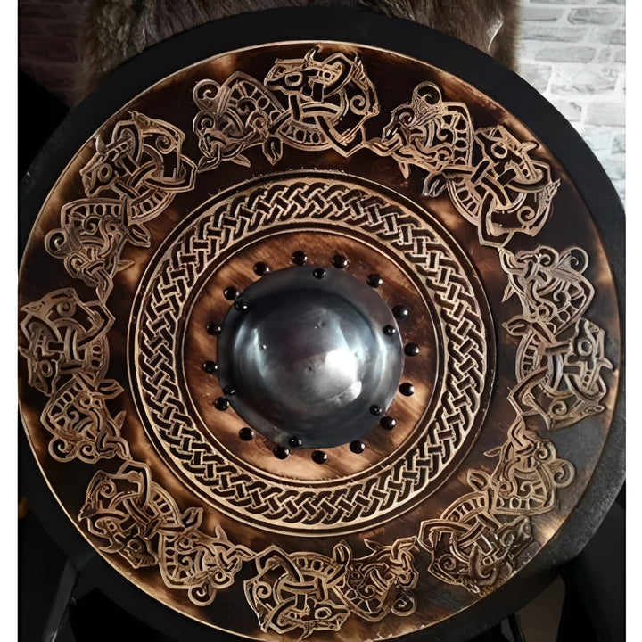 Decorative Wooden Shield Round Design Multiple Options - Lenila