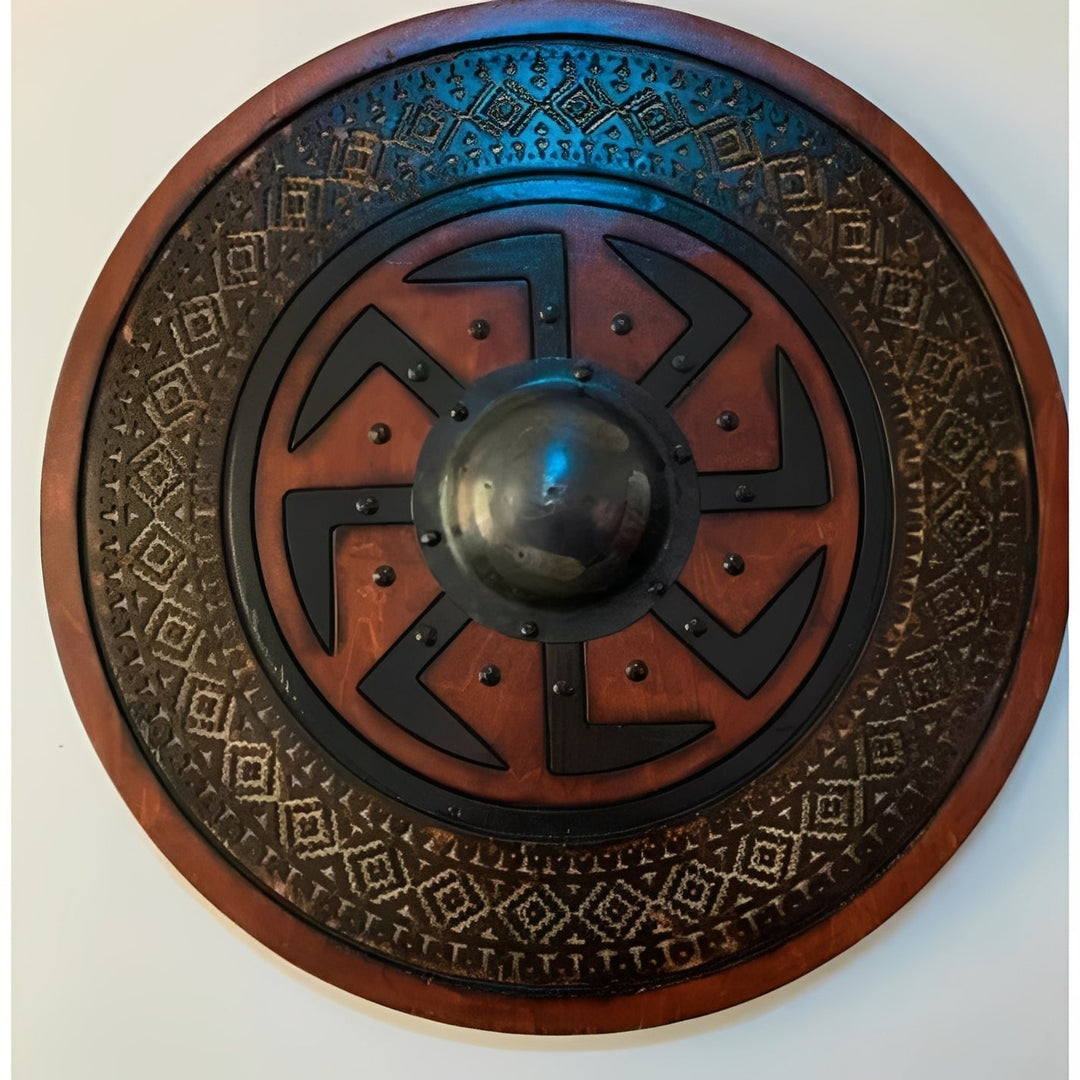 Decorative Wooden Shield Round Design Multiple Options