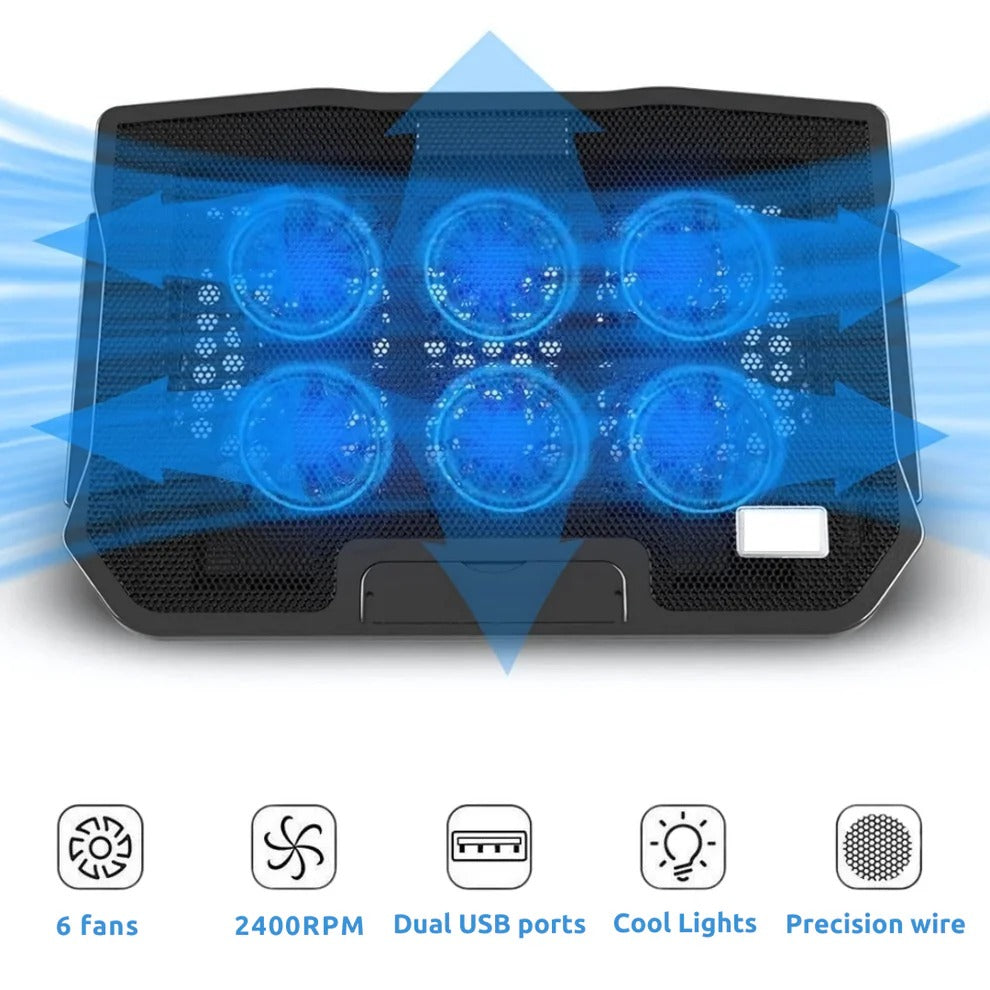 Laptop Cooling Stand with Fan Mesh Speed Control and USB Hub