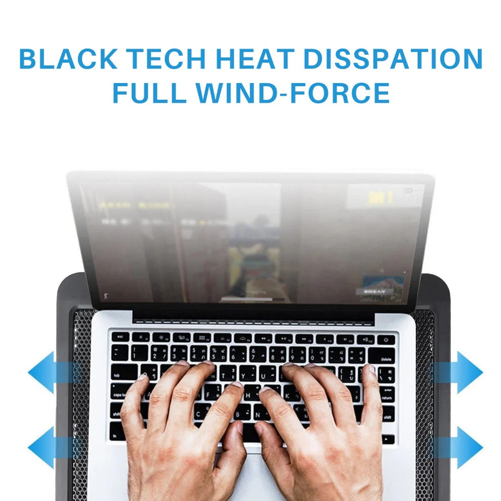 Laptop Cooling Stand with Fan Mesh Speed Control and USB Hub