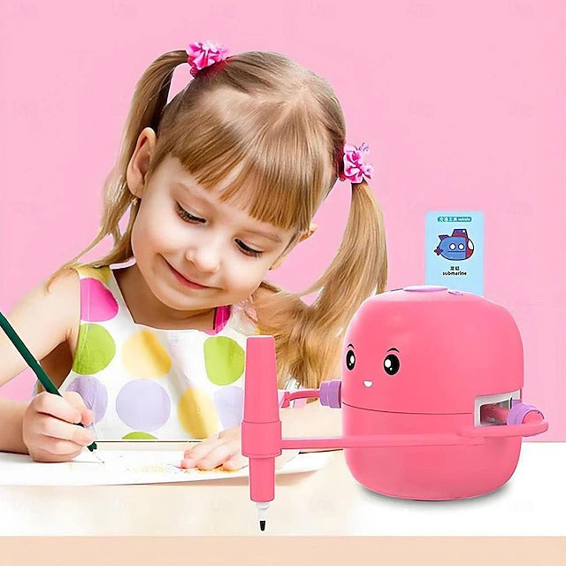 Kids Automatic Sketch Drawing Machine with Pattern Cards and Dual Pens