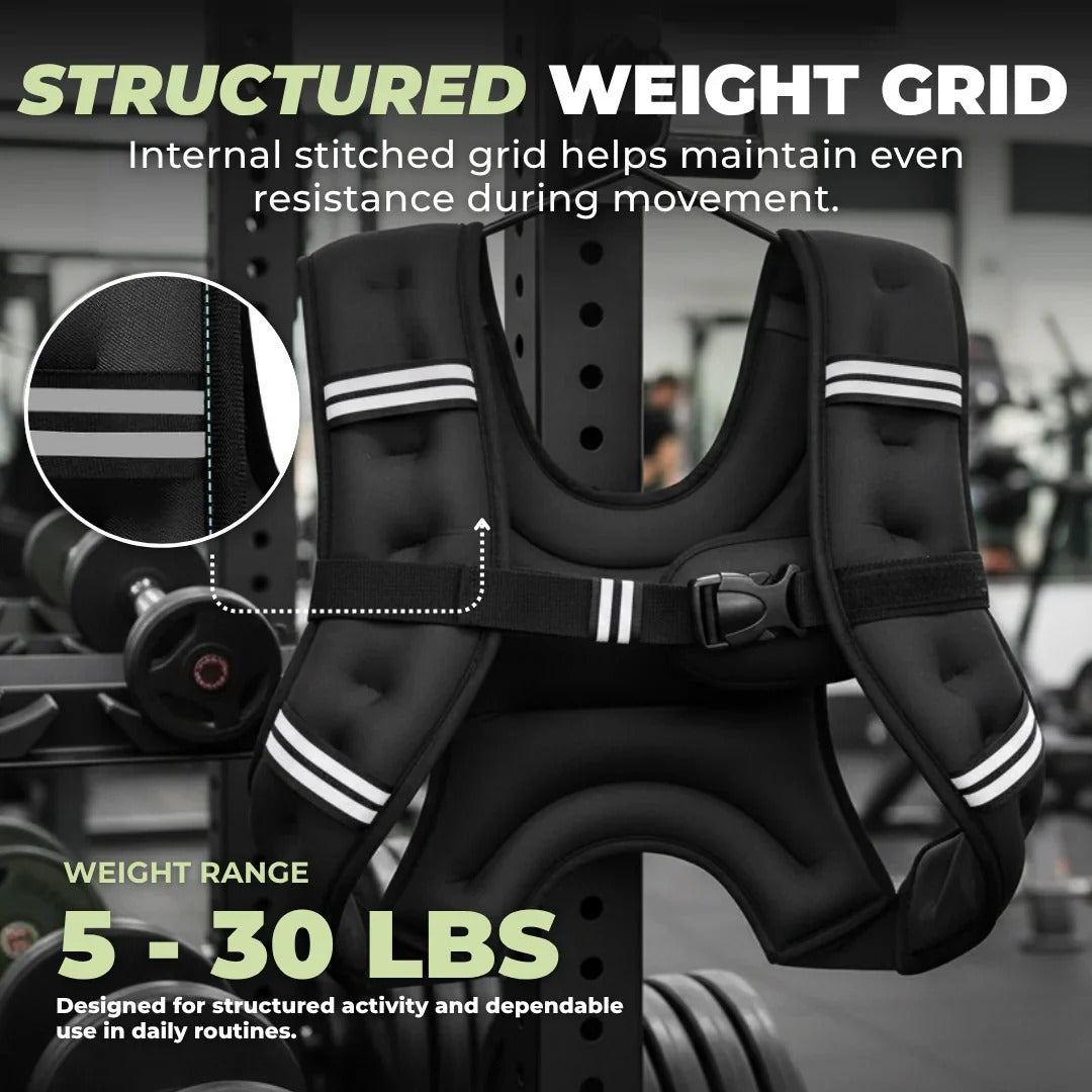Weight Training Vest Adjustable with Multi Pockets and