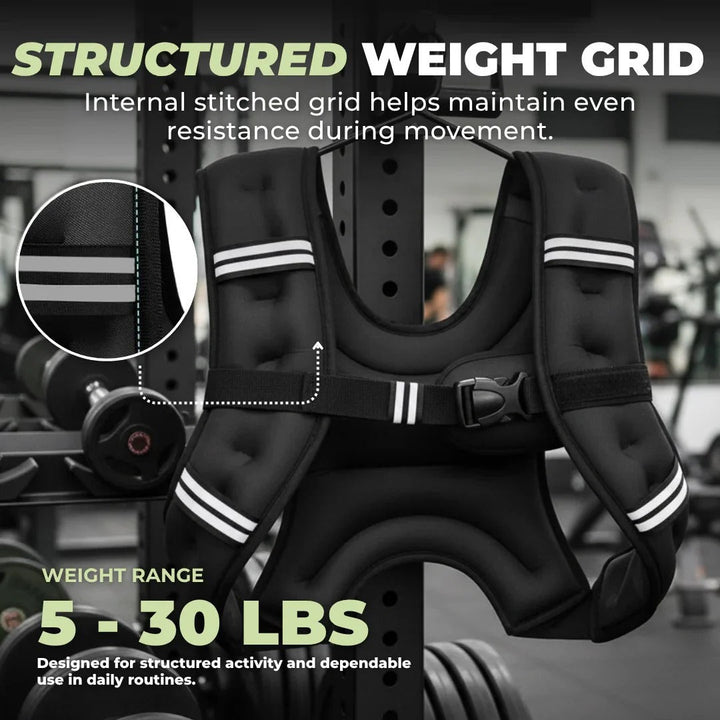 Weight Training Vest Adjustable with Multi Pockets and