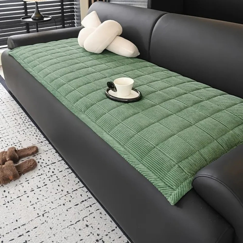 Quilted Couch Cover Patterned Design