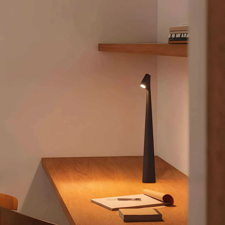Rechargeable Aluminum Table Lamp Adjustable Brightness USB Port
