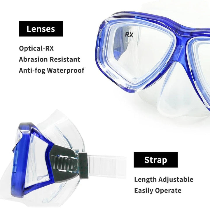 Full Face Scuba Mask Tempered Glass Lens Adjustable Fit