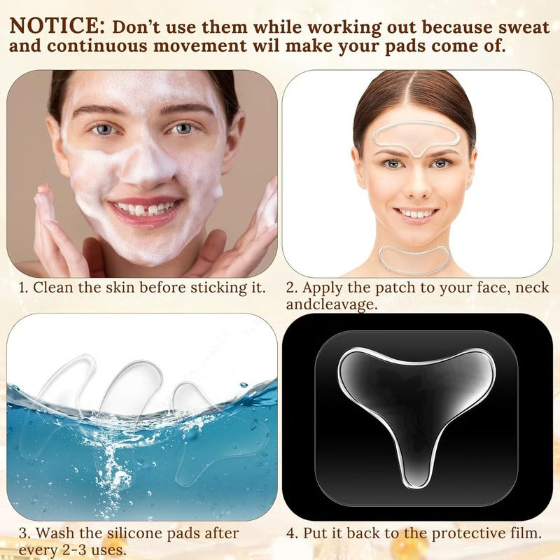 Reusable Silicone Chest Patches for Wrinkle Reduction