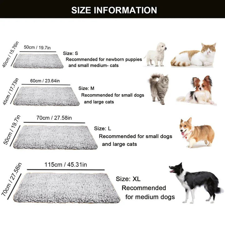 Pet Blanket Self-Warming Washable Design for Cats and Dogs