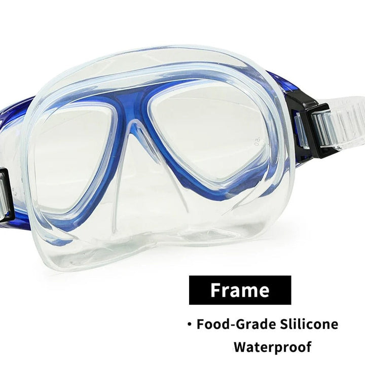 Full Face Scuba Mask Tempered Glass Lens Adjustable Fit