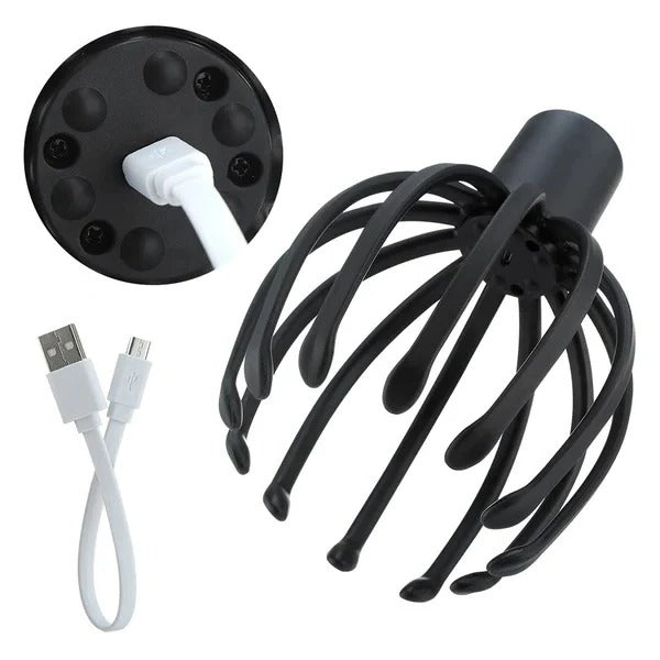 Electric Head Massager USB Rechargeable Octopus Vibration Tool - Lenila