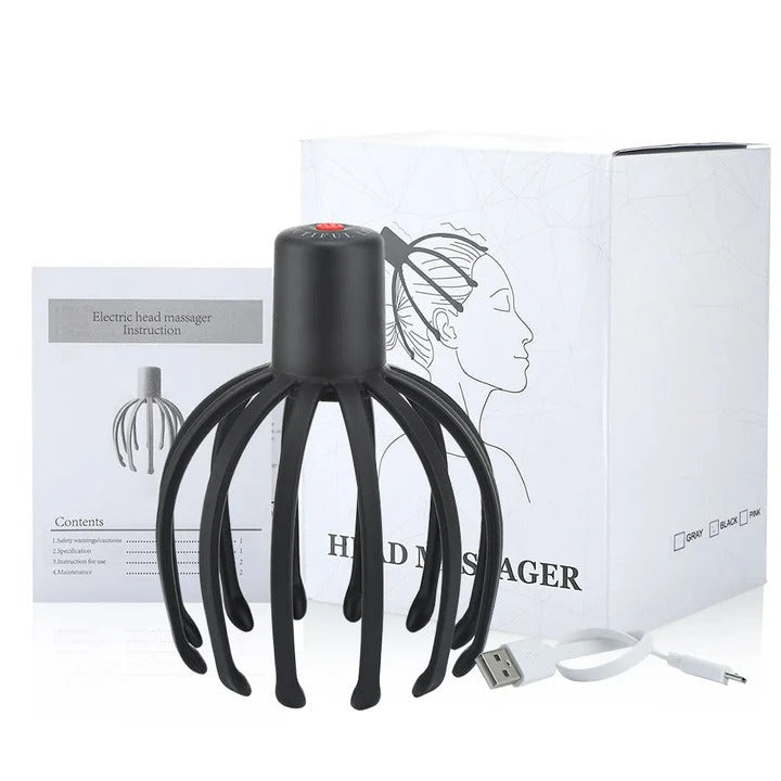 Electric Head Massager USB Rechargeable Octopus Vibration Tool