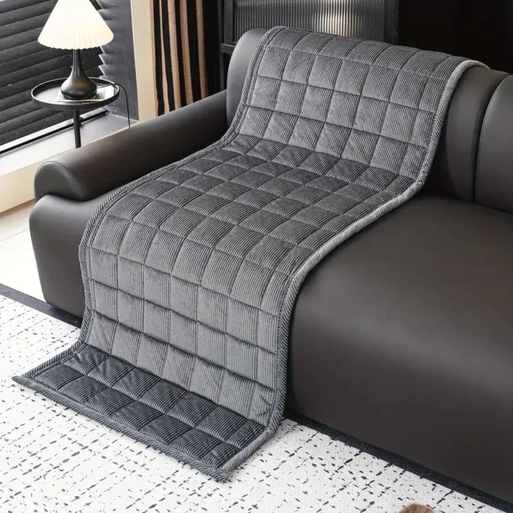 Quilted Couch Cover Patterned Design