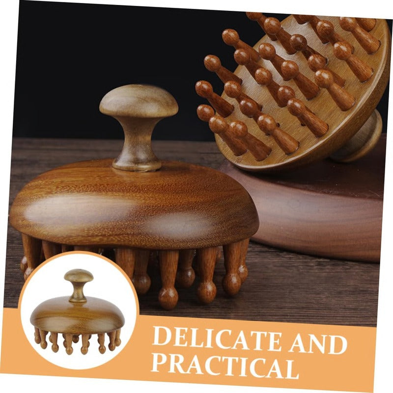 Aromatic Wood Detangling Comb with Scalp Stimulation and Massage