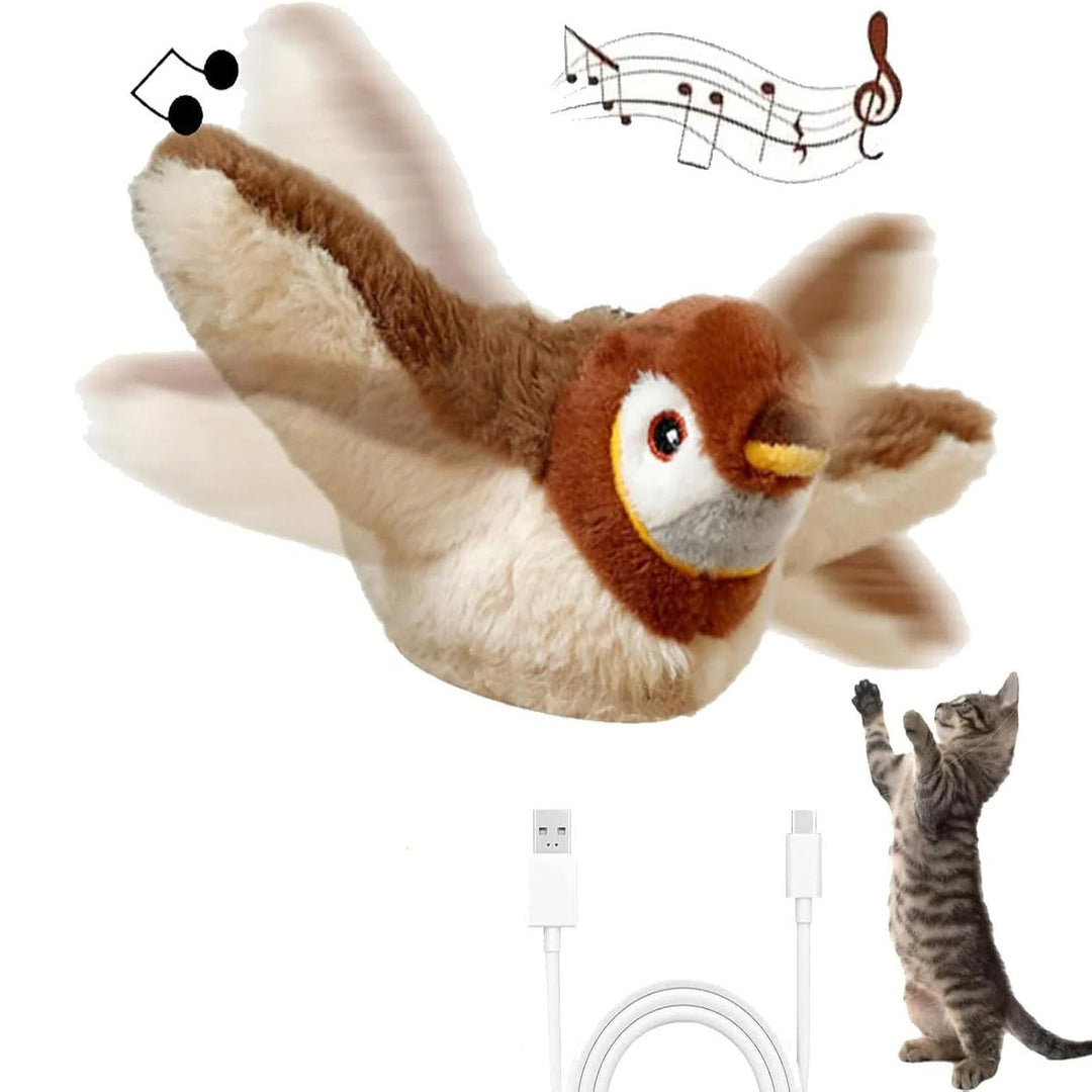 Pet Electronic Flying Bird Toy with Flapping Wings and Hanging Cord - Lenila