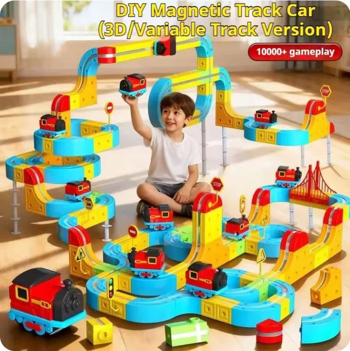 Kids Stem Building Kit Magnetic Electric Railway Educational Set