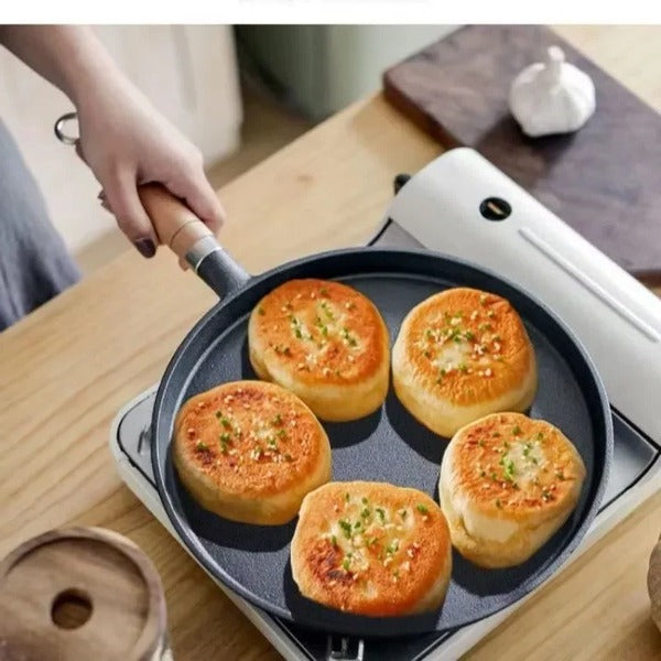 Cast Iron Pancake Pan Uncoated Compatible with Gas Induction