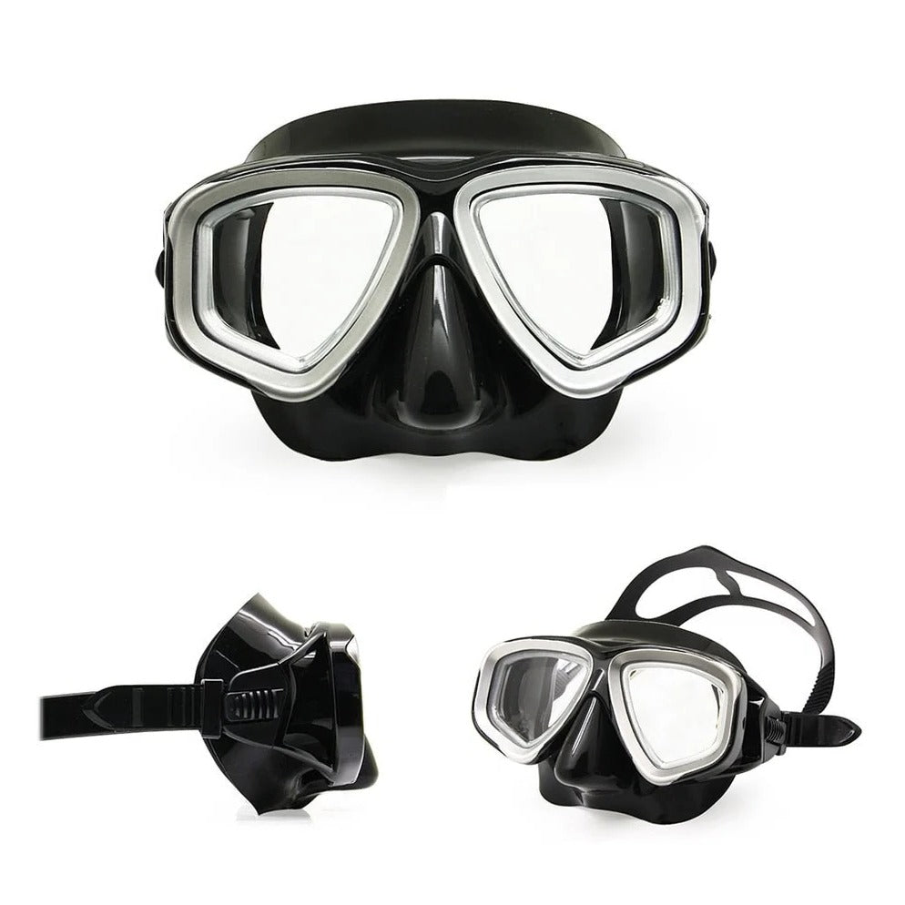 Full Face Scuba Mask Tempered Glass Lens Adjustable Fit