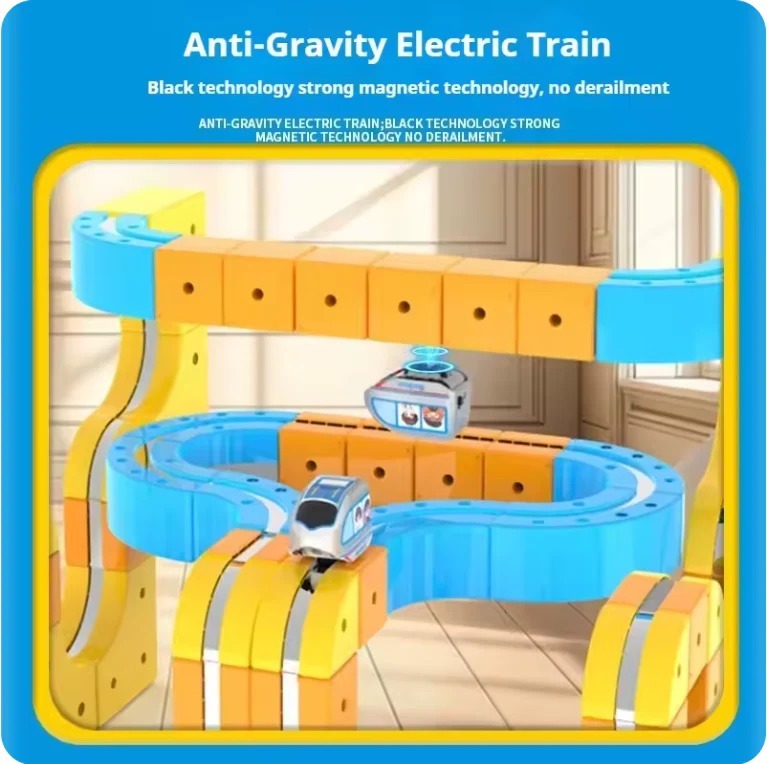 Kids Stem Building Kit Magnetic Electric Railway Educational Set