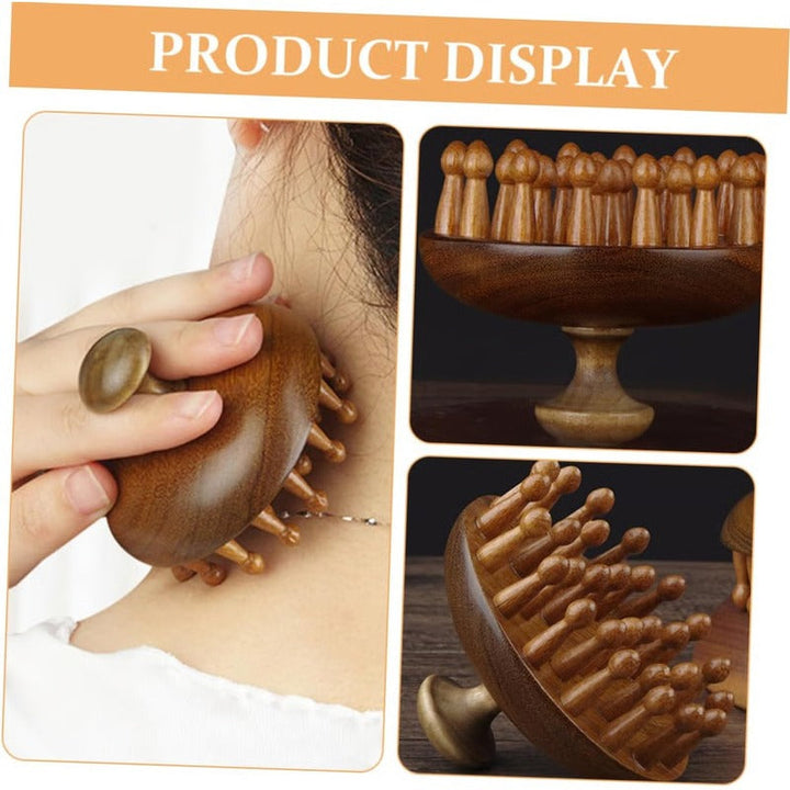 Aromatic Wood Detangling Comb with Scalp Stimulation and Massage