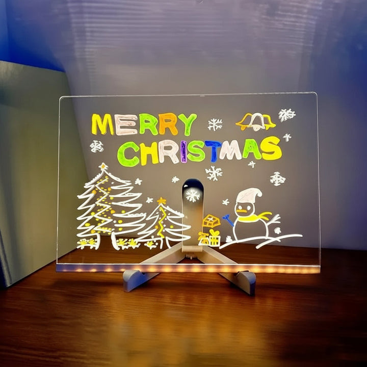 Kids USB Powered LED Acrylic Message Board Erasable Surface