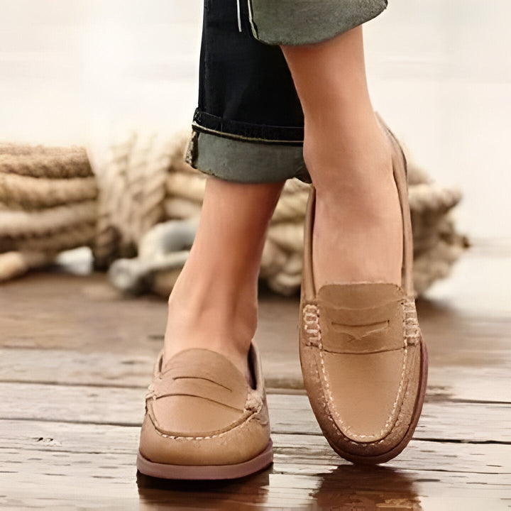 Womens Loafers PU Leather Slip-On Low Heel