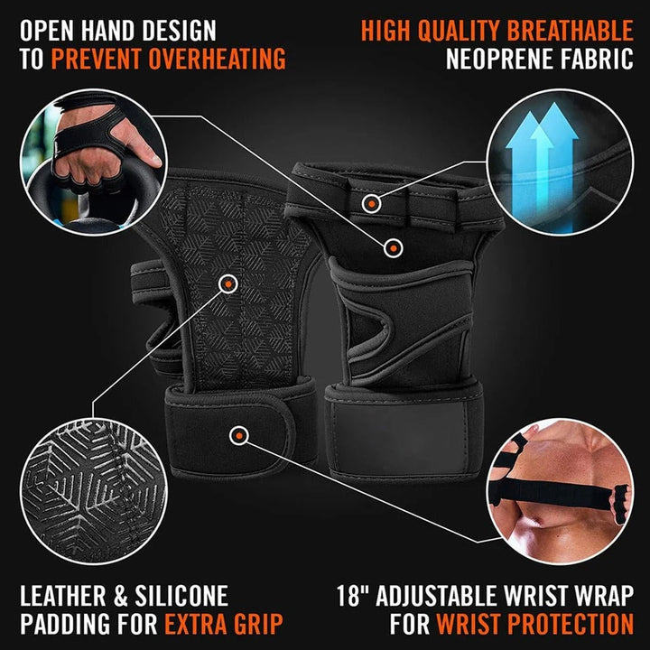 Fingerless Gloves Open Back Design Flexible Fit