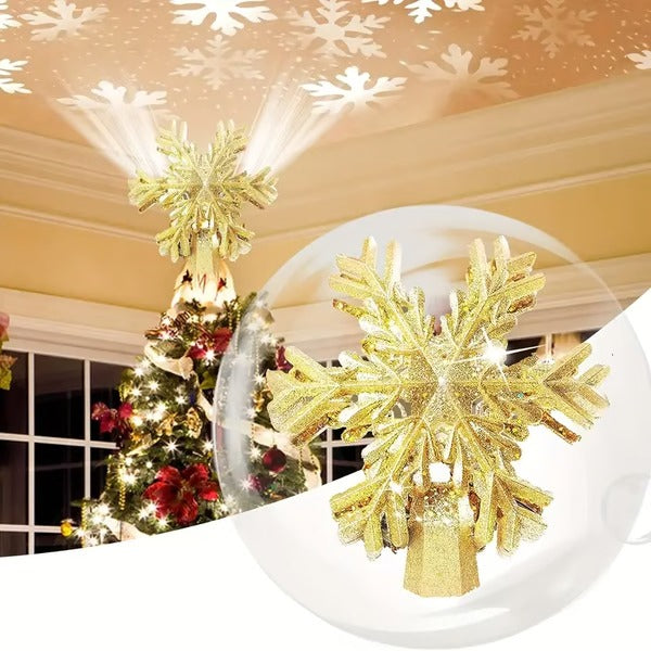 LED Snowflake Projector Christmas Tree Topper Decorative - Lenila