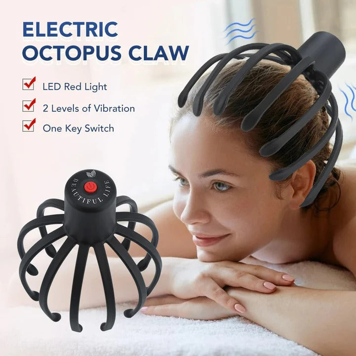Electric Head Massager USB Rechargeable Octopus Vibration Tool