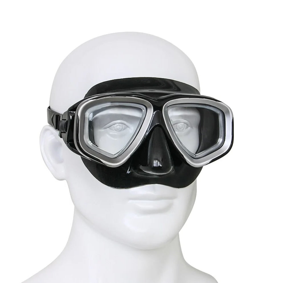 Full Face Scuba Mask Tempered Glass Lens Adjustable Fit