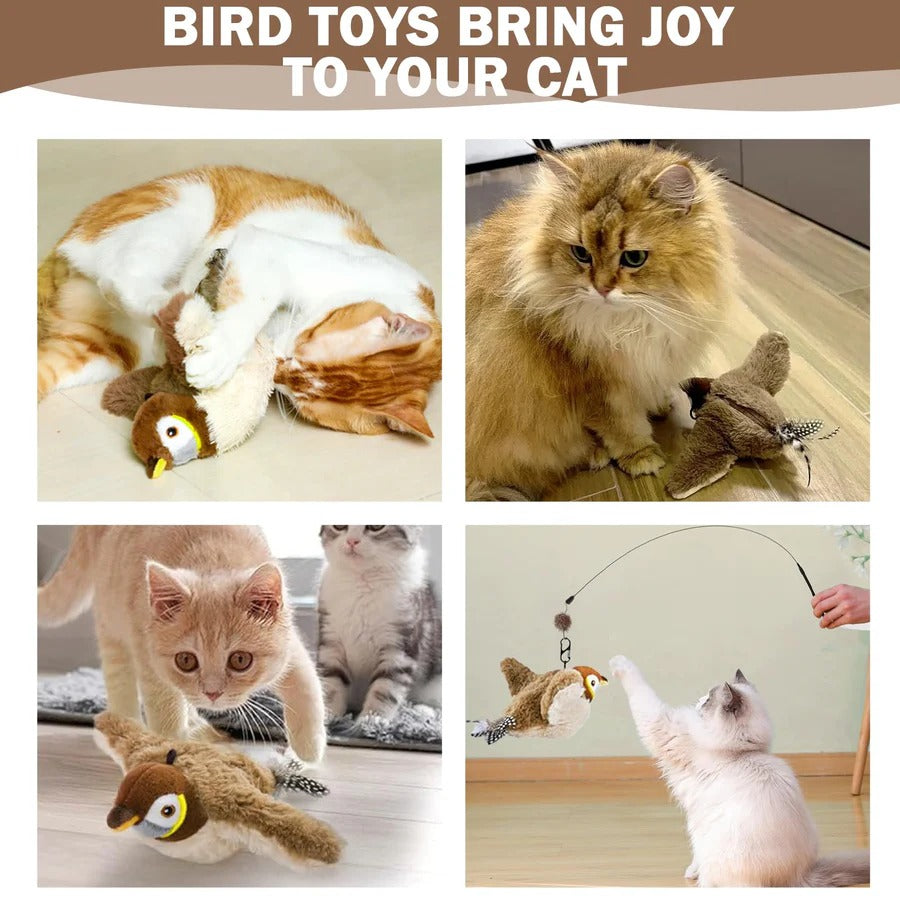 Pet Electronic Flying Bird Toy with Flapping Wings and Hanging Cord