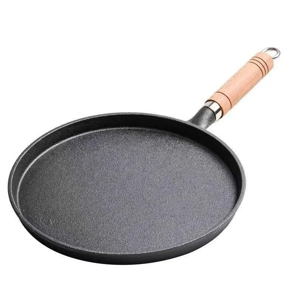 Unisex Cast Iron Pancake Pan Uncoated Compatible with Gas Induction - Lenila