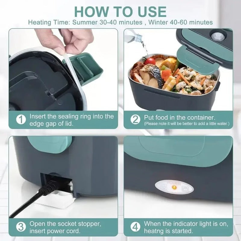Self-Heating Bento Box Portable Electric Lunch Container