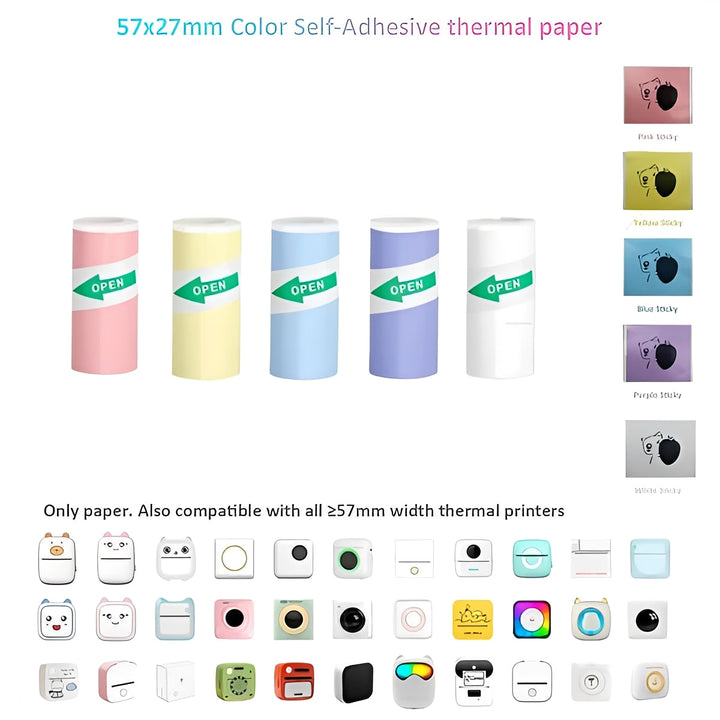 Portable Thermal Sticker Printer with Bluetooth for Photos and Memos