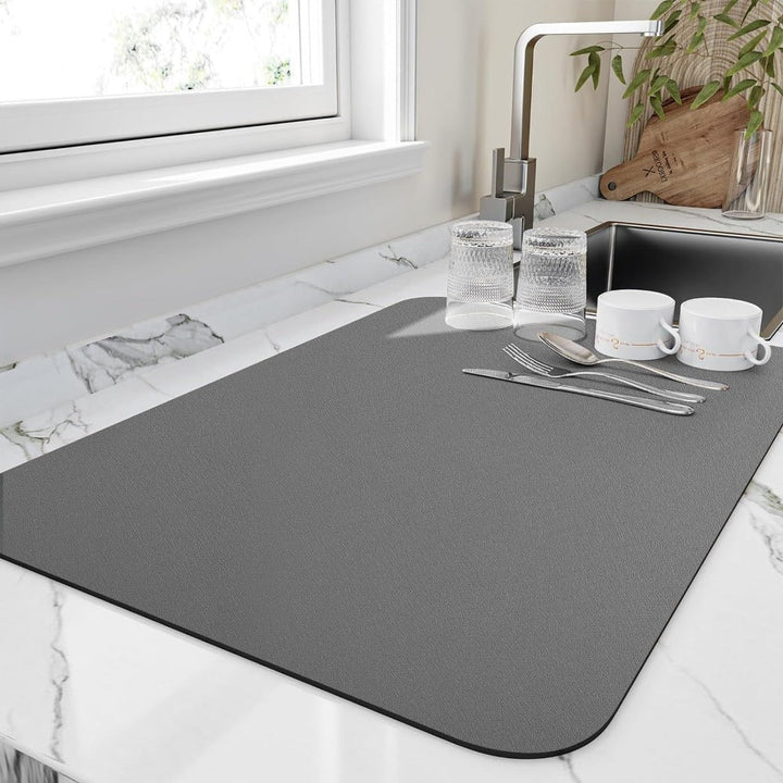 Absorbent Dish Drying Mat Microfiber Non-Slip Kitchen