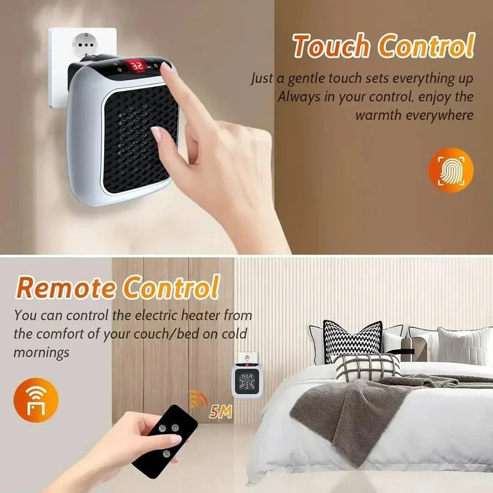 Electric Wall Heater 800W with Remote Control LED Display