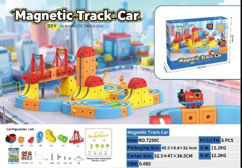Kids Stem Building Kit Magnetic Electric Railway Educational Set