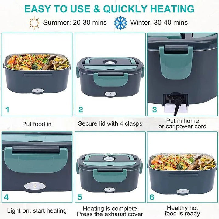 Self-Heating Bento Box Portable Electric Lunch Container