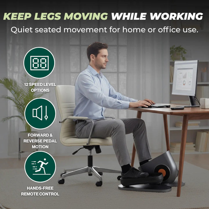 Compact Elliptical Machine with Digital Display and Wireless Remote