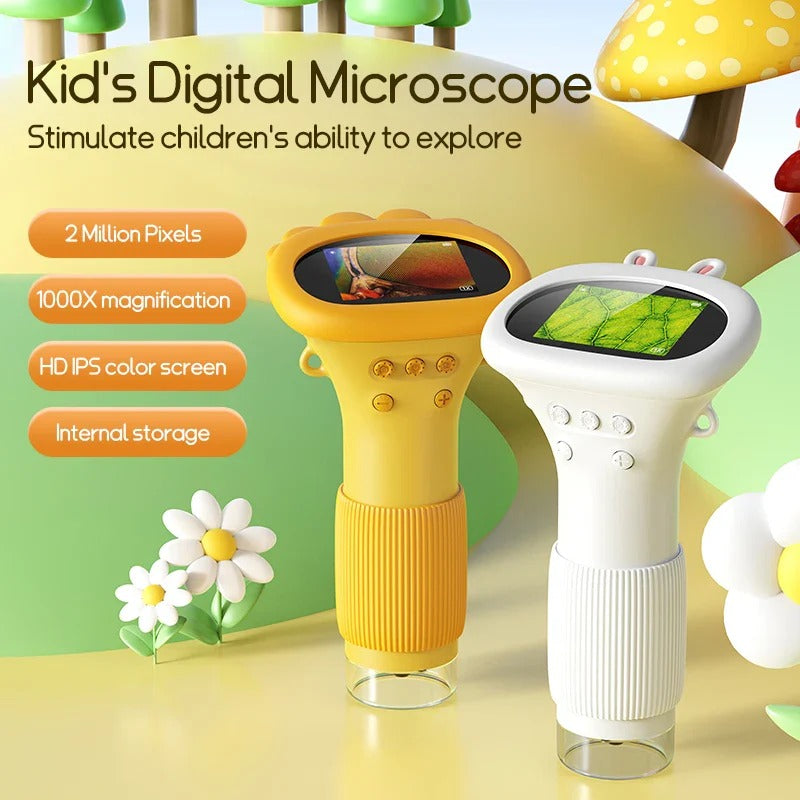 Kids Handheld Science Microscope with 1000X Zoom Portable Design