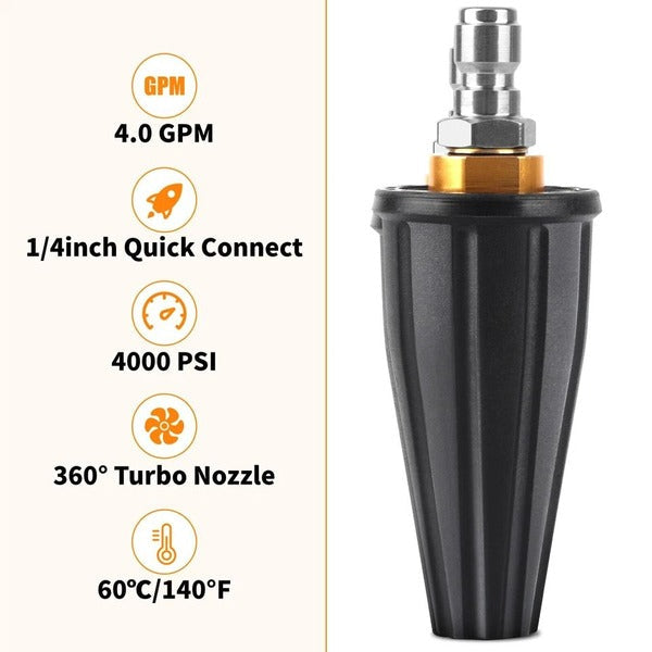 High Pressure Turbo Spray Nozzle Rotating Tip for Pressure Washers