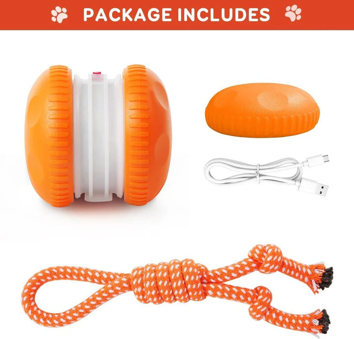 Interactive Dog Ball Toy with Automatic Rolling and Rope