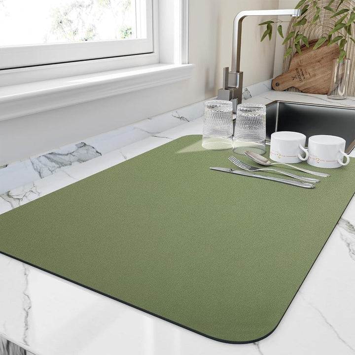 Absorbent Dish Drying Mat Microfiber Non-Slip Kitchen