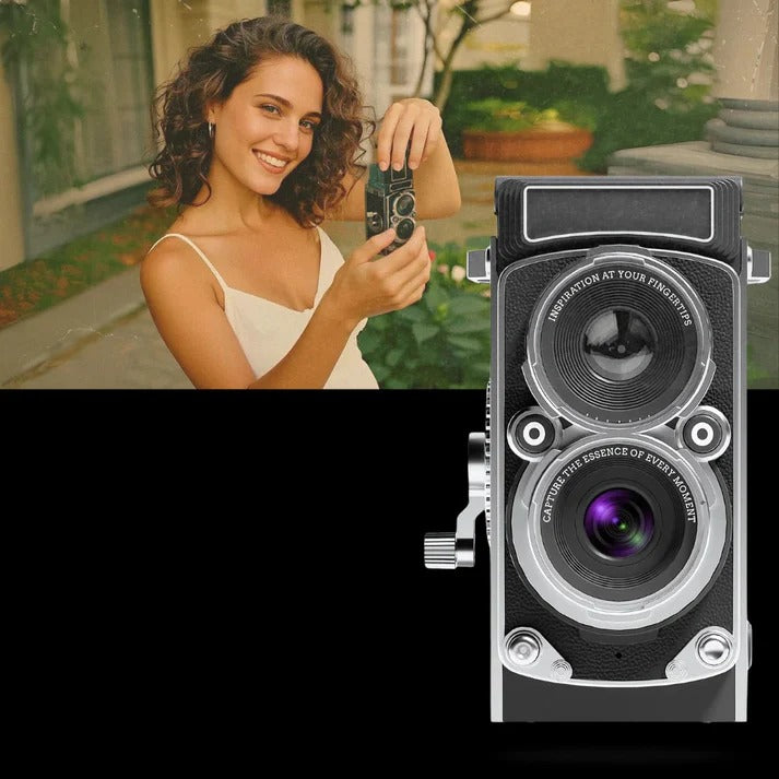 Vintage Style Twin Lens Reflex Camera Classic Design