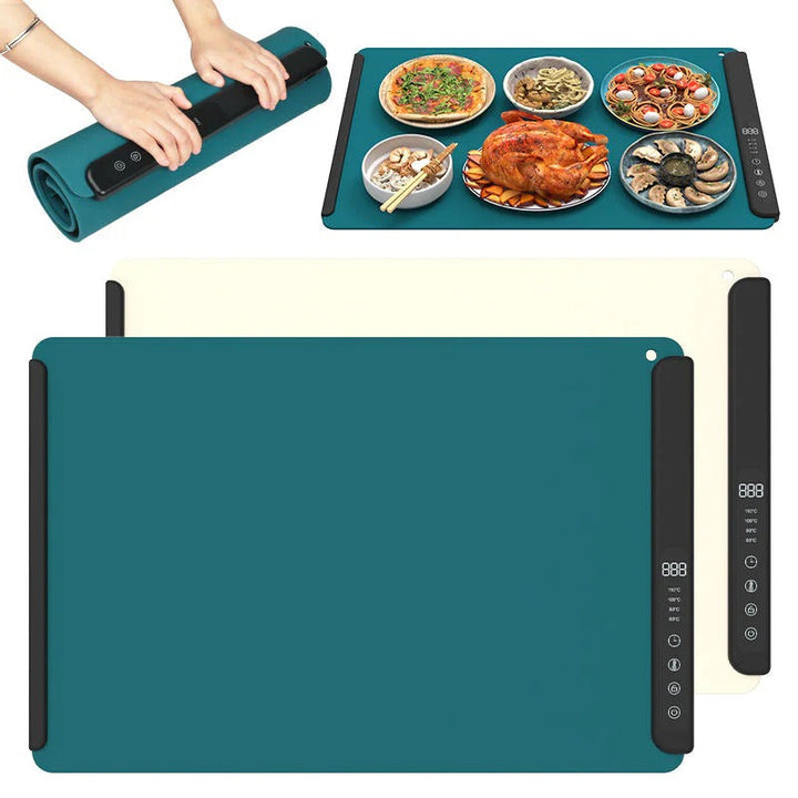 Electric Food Heating Mat Foldable with Auto Shutoff Feature