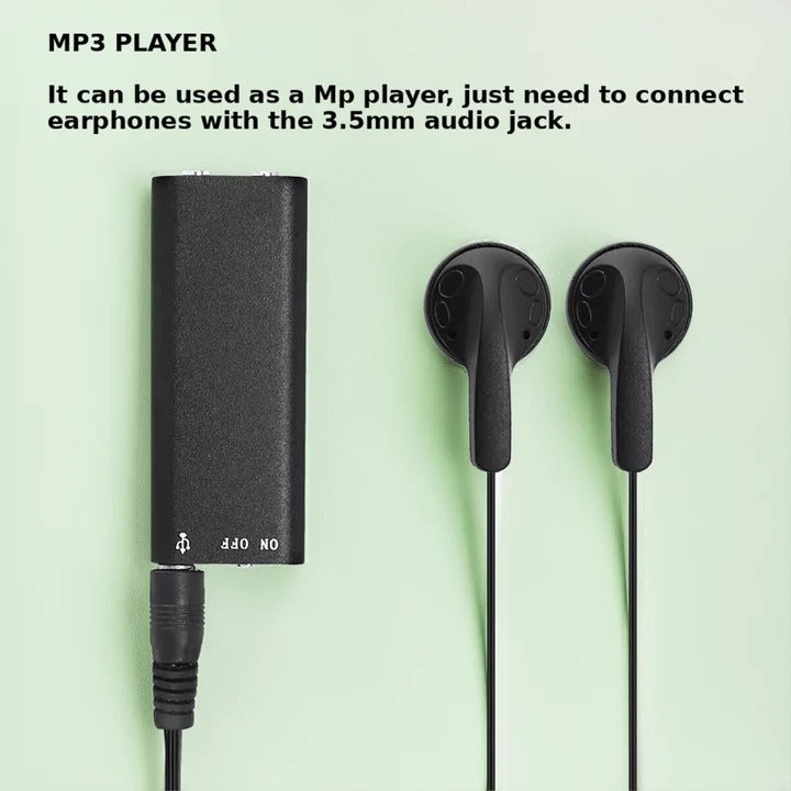 Portable Voice-Activated Mini Recorder Compact Sound Recording Tool